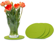 Vilten onderzetters per 4 pezzi, diametro 25cm, imballaggio da 4, colore selezionabile, verde chiaro - vilten supporti per bicchieri e bar, per bicchieri e calici in vetro e cristallo