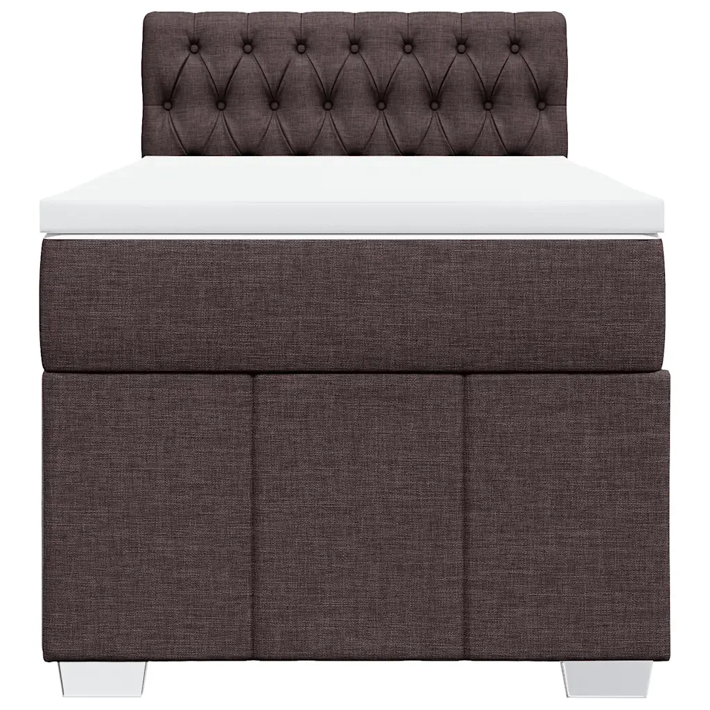 Giroletto a Molle con Materasso Marrone Scuro 90x200 cm Tessuto 3286961