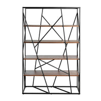 Scaffali in noce e acciaio nero