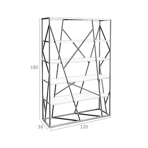 Scaffali in noce e acciaio nero