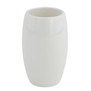Trade Shop - Porta Spazzolini Bicchiere Bianco Pelle Accessorio Arredo Da Bagno Elegante 87787 -