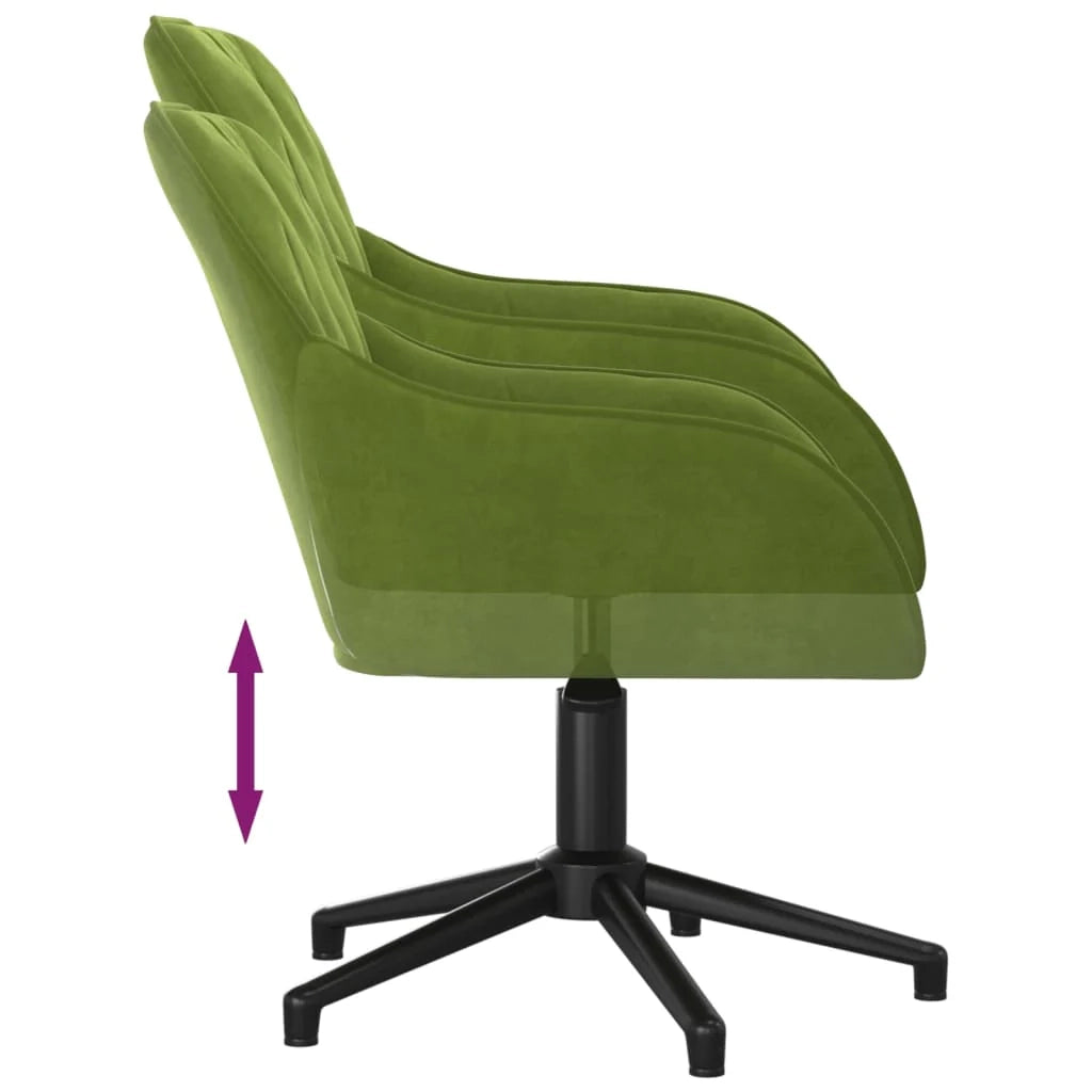 Sedia girevole da ufficio/studio velluto verde chiaro 02_0024185