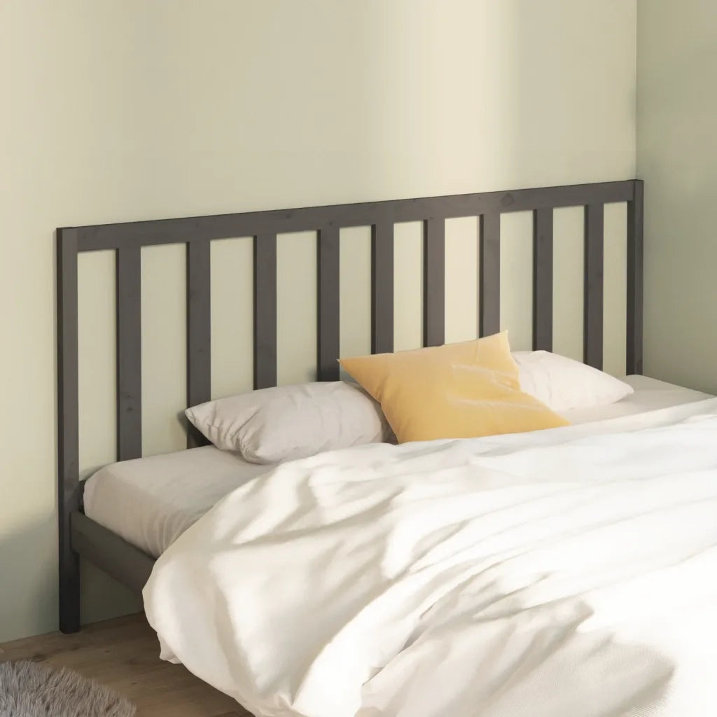 Testiera | Testata per Letto Grigia 186x4x100cm in Legno Massello di Pino