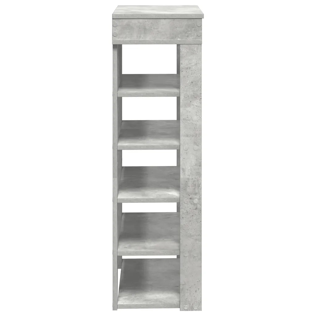 Scarpiera-Scaffale per scarpe Grigio Cemento 60x30x98 cm in Legno Multistrato