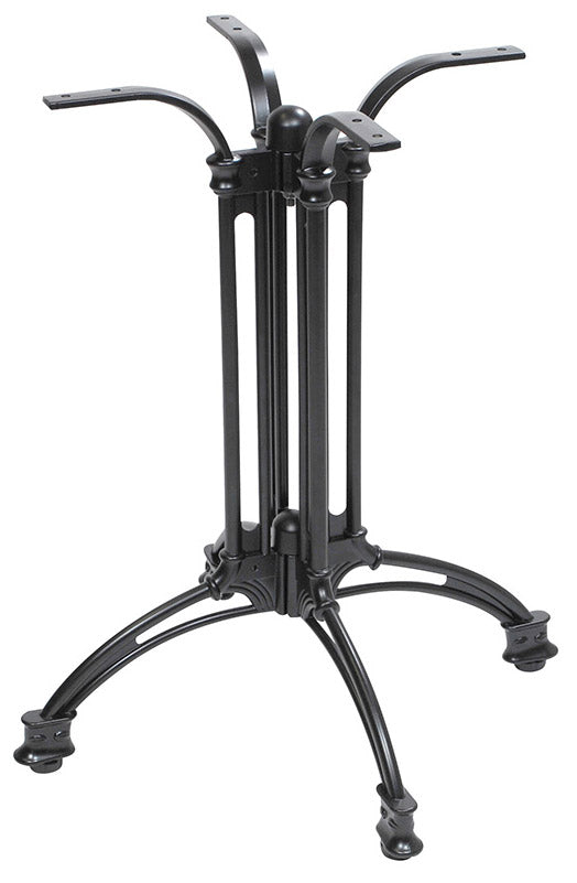 Base per Tavolo da Giardino con Piede a 4 Razze in Alluminio Nero
