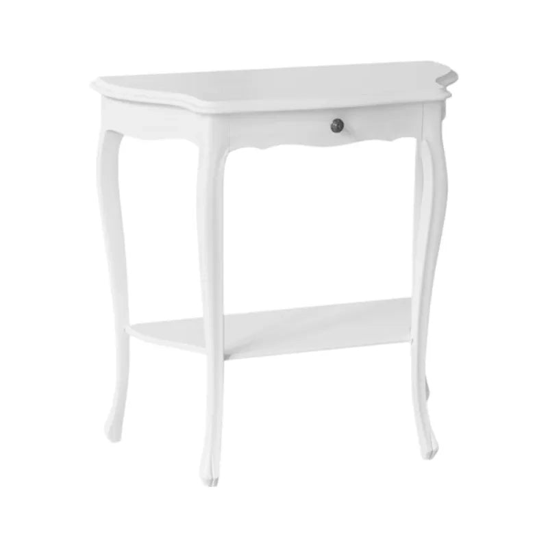 Consolle 1 cassetto shabby legno bianco opaco 75x35x75 - Mobili 2G
