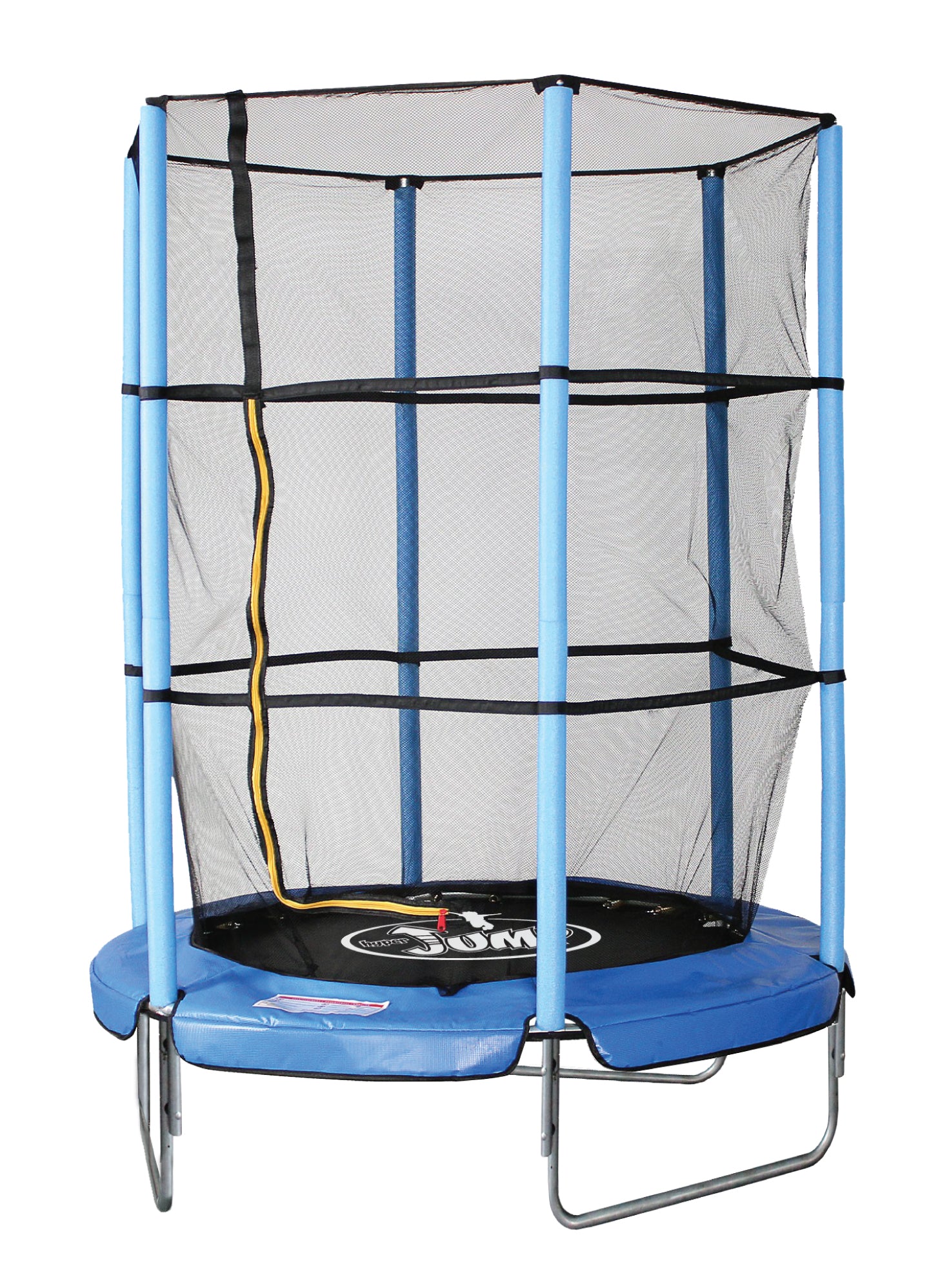 Trampolino Tappeto Elastico Ø140x185 cm in Acciaio con Rete di Protezione Blu