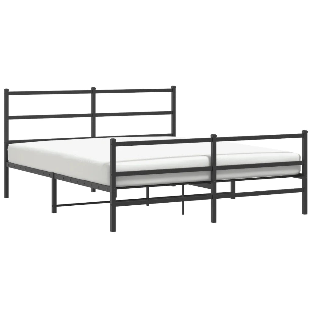 Giroletto con Testiera e Pediera Metallo Nero 160x200 cmcod mxl 110485