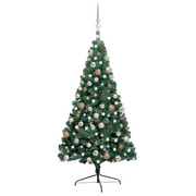 Set Albero Natale Artificiale a MetÃ  LED e Palline Verde 240cm  cod mxl 17228