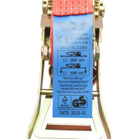 Cinghia di ancoraggio per carichi 12mx50mm 5T (cricchetto doppio ERGO) Breckner Germany