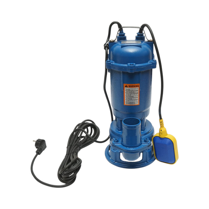 Pompa sommersa per acque sporche con galleggiante e trituratore 750W, 220V, portata 300 L/min, prevalenza 10 m, modello WQDS15-8-0.75F Breckner Germany