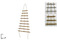 SCALA DECORATIVA IN LEGNO E CORDA 110CM