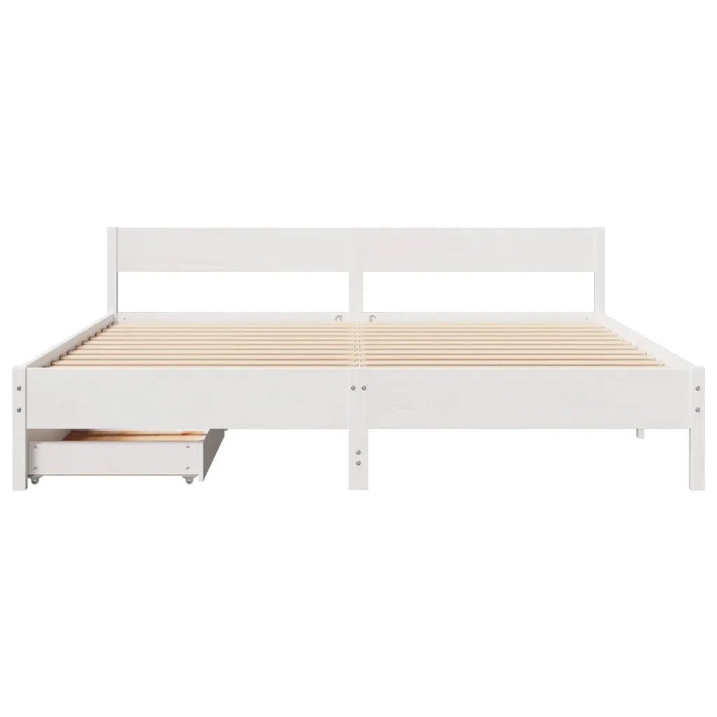 Letto senza Materasso Bianco 180x200 cm Legno Massello di Pino 3301741