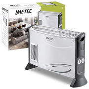 Imetec Eco Rapid, Stufa Elettrica 2000 W, Tecnologia a Basso Consumo Energetico, Termoconvettore 4 Temperature, Termostato Ambiente, Silenzioso