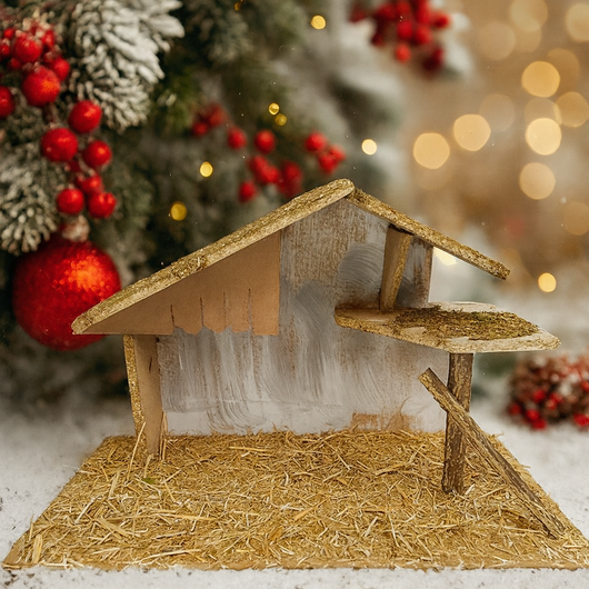 CAPANNA CON MUSCHIO E PAGLIA 50 × 26 × 30,5 cm