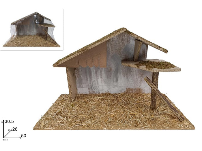 CAPANNA CON MUSCHIO E PAGLIA 50 × 26 × 30,5 cm