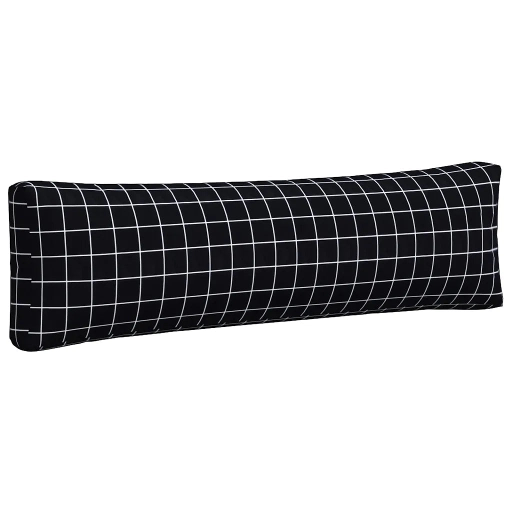 Cuscini per Pallet 2 pz | Cuscini per sedie Motivo a Quadri Nero in Tessuto Oxford