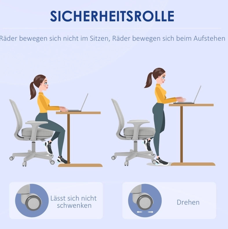 Sedia da ufficio ergonomica girevole grigia regolabile