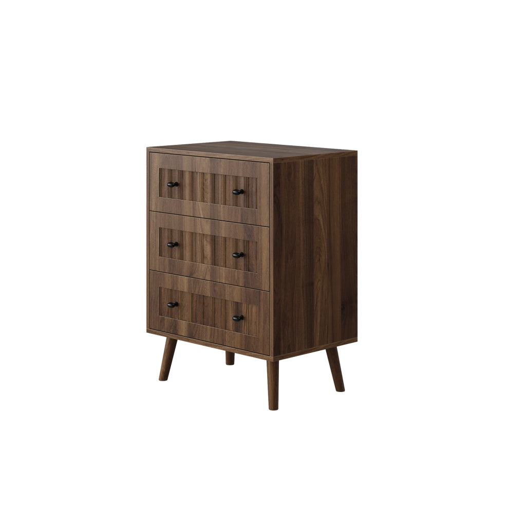 Cassettiera 3 cassetti 60x40x79 cm marrone scuro in MDF