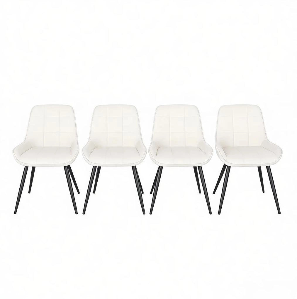 Sedie da pranzo 81,5 cm in velluto e metallo nero, set da 4