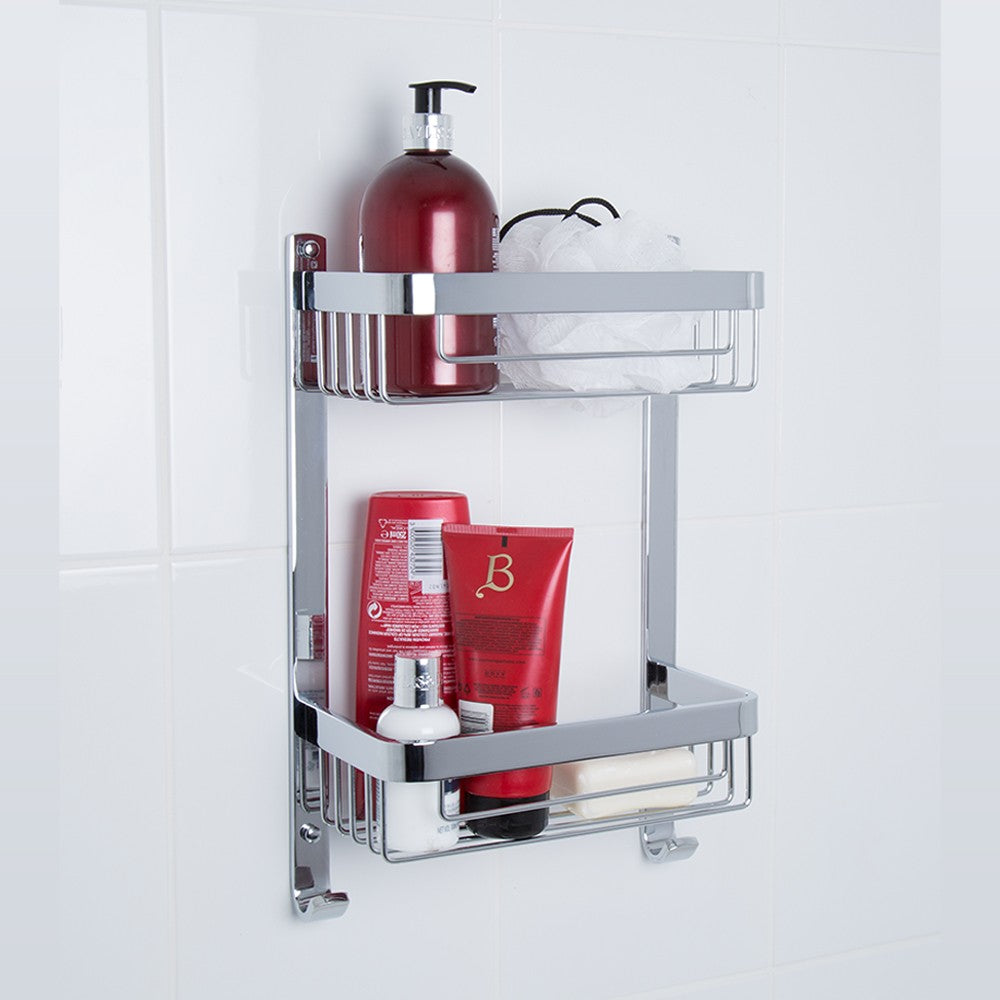 Mensola doccia rettangolare attractive doppia con appendini