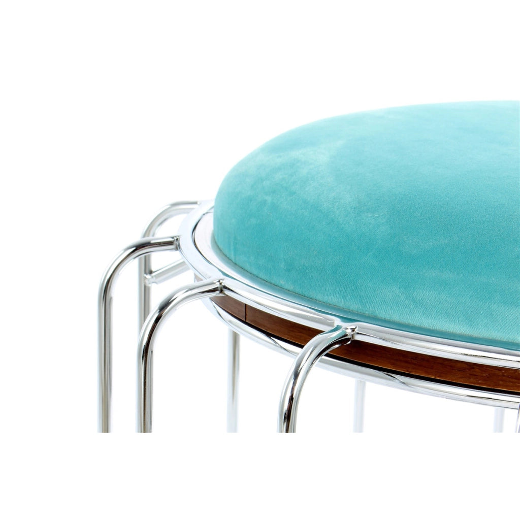 Tavolino e Pouf 2-in-1 Comfortable Mint e Argento