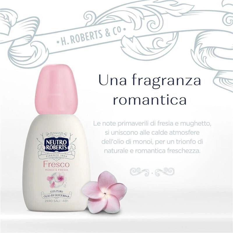 NEUTRO ROBERTS DEODORANTE SPRAY FRESCO ROSA MONOI E FRESIA CON PURO OLIO DI GLICERINA 75ML