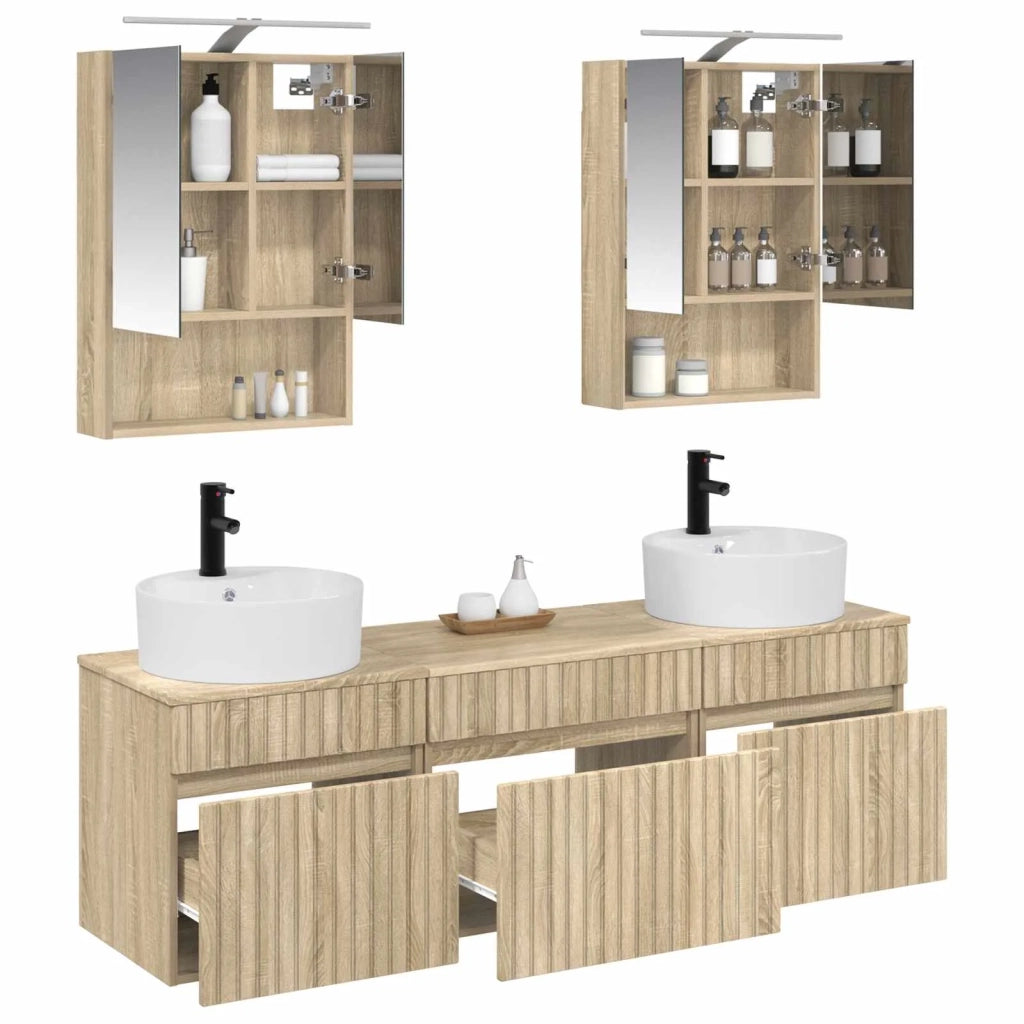 Set di Armadi da Bagno 5 pcs Rovere Sonoma 50 x 14,5 x 70 cm 3406601