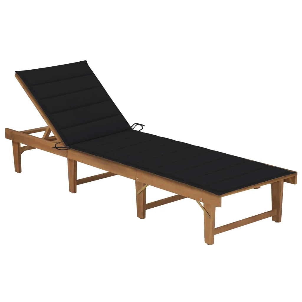 Lettino prendisole sedia a sdraio lettino prendisole letto da giardino mobili da giardino mobili da esterno pieghevoli con cuscino legno massello di acacia 02_0012840