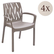 Rumley, Sedia da Esterno 4 Sedie Made in Italy, Beige