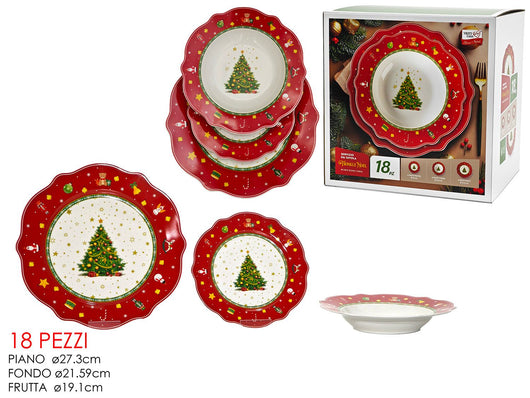 SERVIZIO TAVOLA NATALIZIO 18 PEZZI MISURA: tipo 1