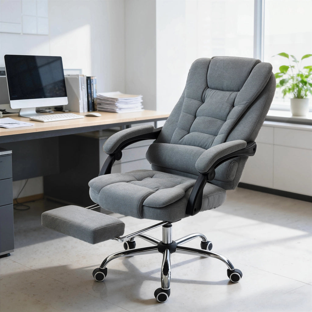 Poltrona massaggiante e riscaldante da ufficio ¨C zephmum ¨C Grigio 65x70x111-119cm