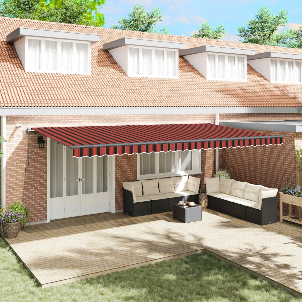 Tessuto per Tenda arancione e marrone 600 × 300 cm Poliestere 3331596