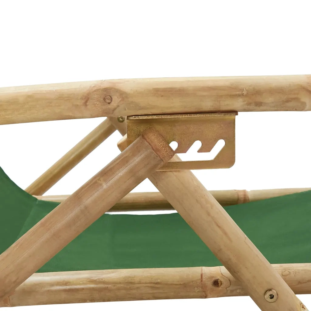 Sedia Reclinabile Relax Verde in BambÃ¹ e Tessuto cod mxl 13888