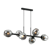 Lampadario Italux Borgo nero fumé acciaio/vetro 6xE27