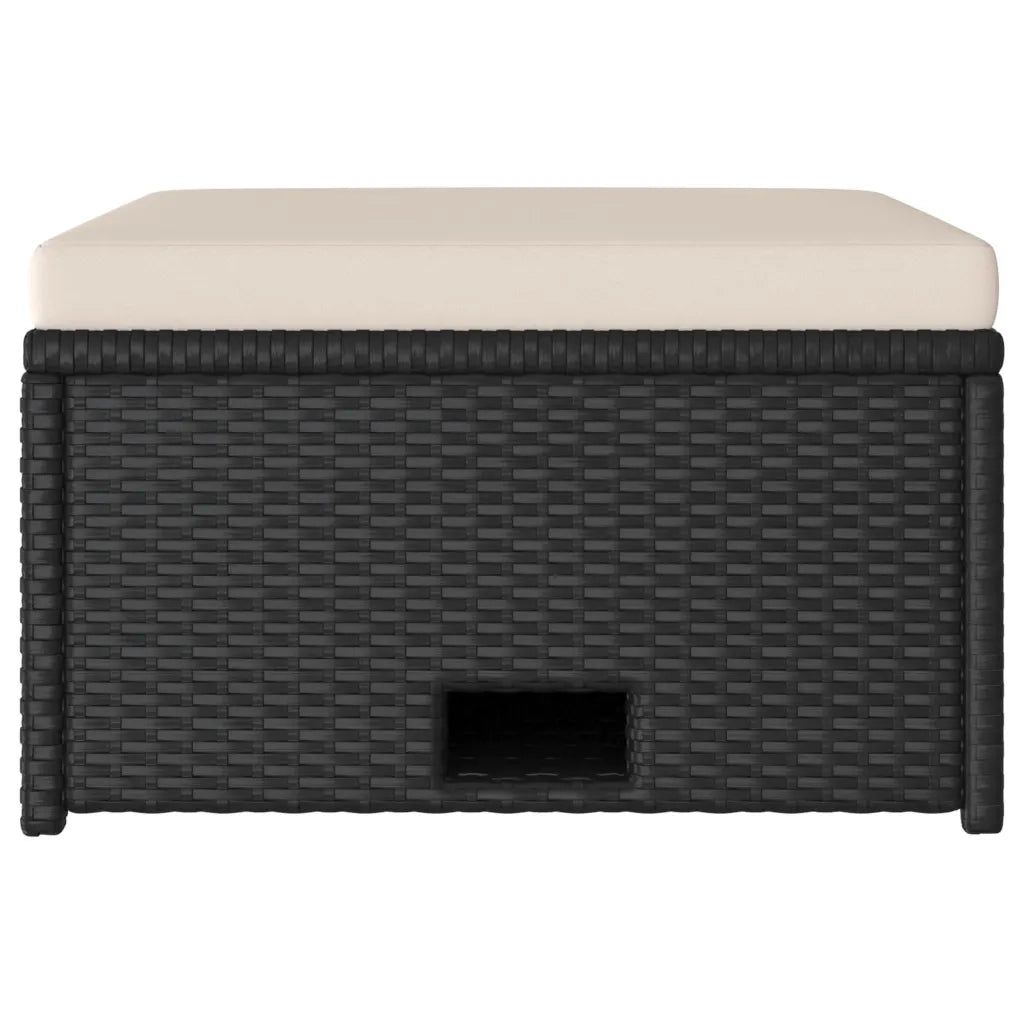 Set Divani da Giardino 4 pz | Set Salotto da Giardino con Cuscini in Polyrattan Nero
