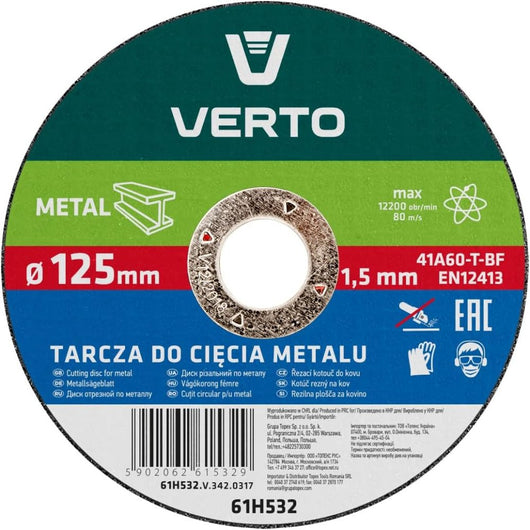 Topex 61h532 disco da taglio per er metallo, 125 x 1,5 x 22 mm ds