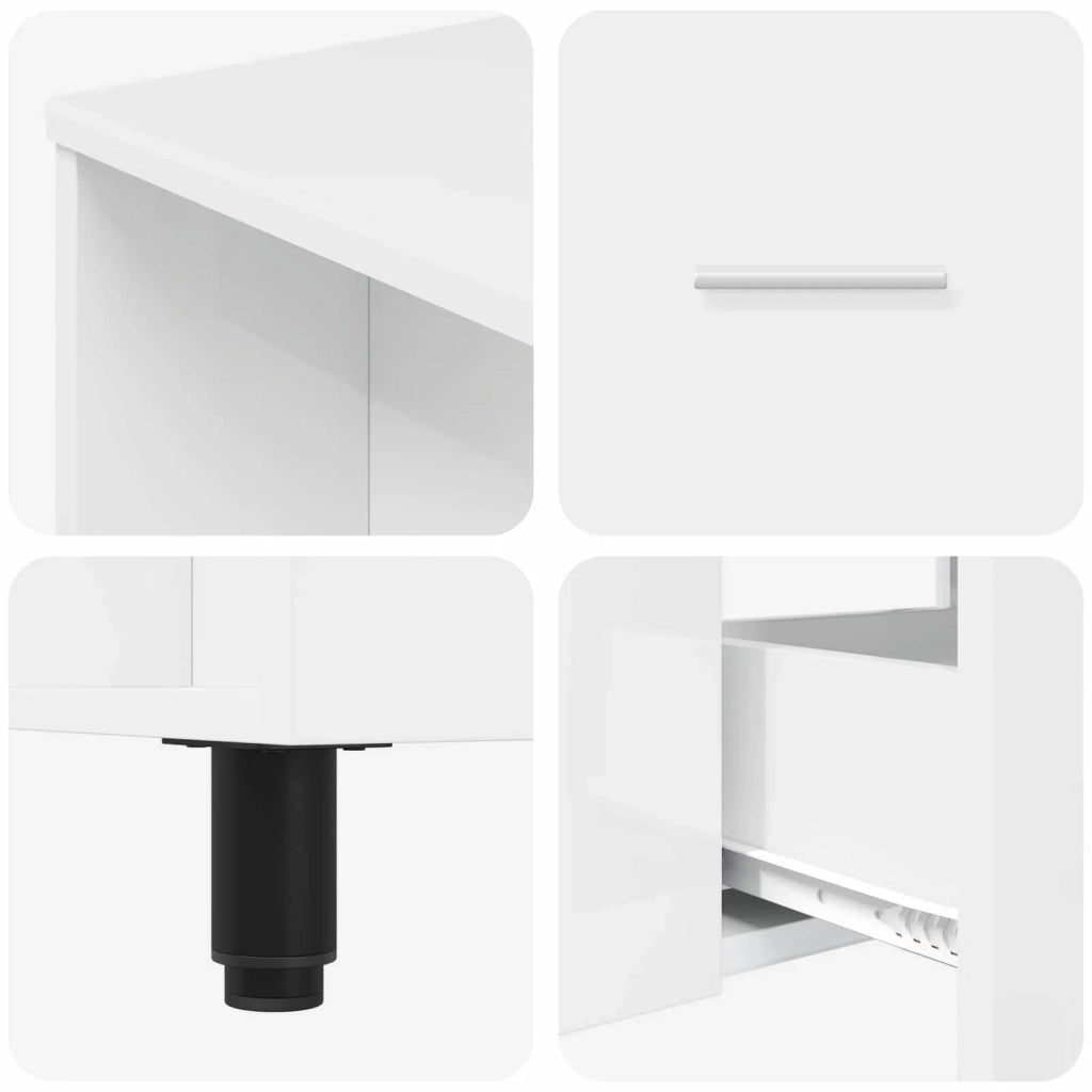 Mobiletto da bagno Bianco Lucido 80 x 35 x 60 cm