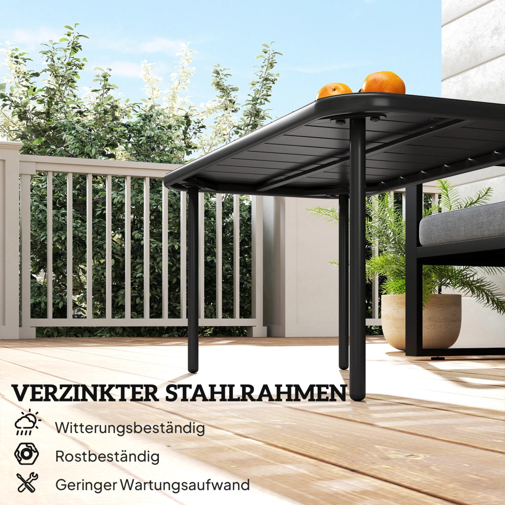 Tavolino rettangolare per balcone ¨C zephmum ¨C in acciaio nero 90x50x43 cm