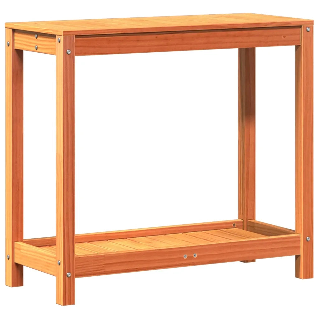 Tavolo Invasatura Ripiano Marrone Cera 82,5x35x75 Massello Pino CFW5063132