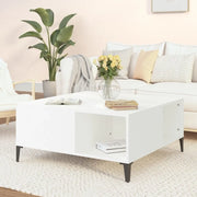 Tavolino da Salotto-Tavolino da soggiorno-Tavolo Bianco 80x80x36,5 cm in Legno Multistrato 800442