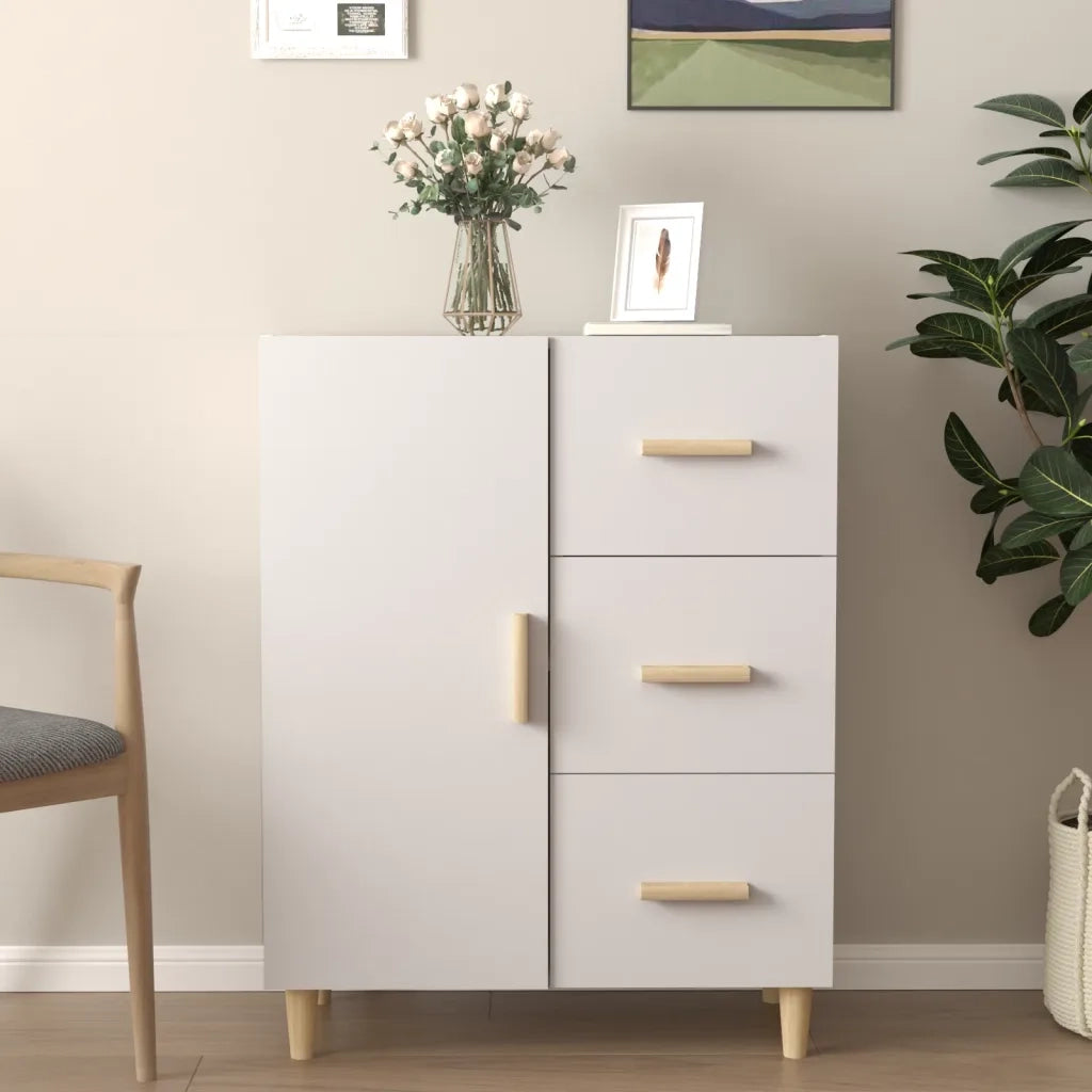 Credenza | Madia | Buffet da pranzo | Armadio da pranzo Bianca 69,5x34x90 cm in Legno Multistrato