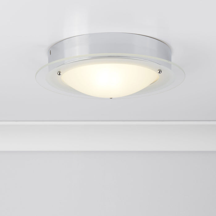 Tecnico Contemporaneo Belfast Acciaio Cromo Vetro 1 Luce E14