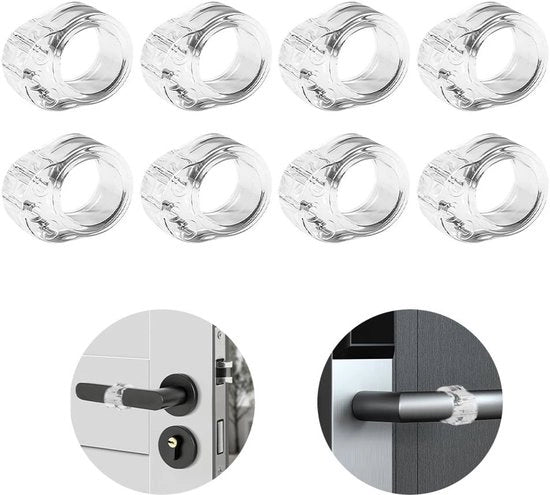 Fissi porte interne - Transparanti - 6 pezzi - PVC - Per porte interne - Maniglie - Ideali per uso domestico