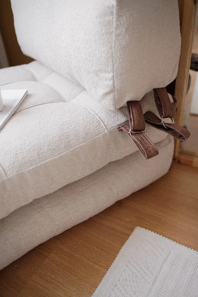 Poltrona-letto in tessuto "Fold" - 80 x 60 x 70 cm - Crema