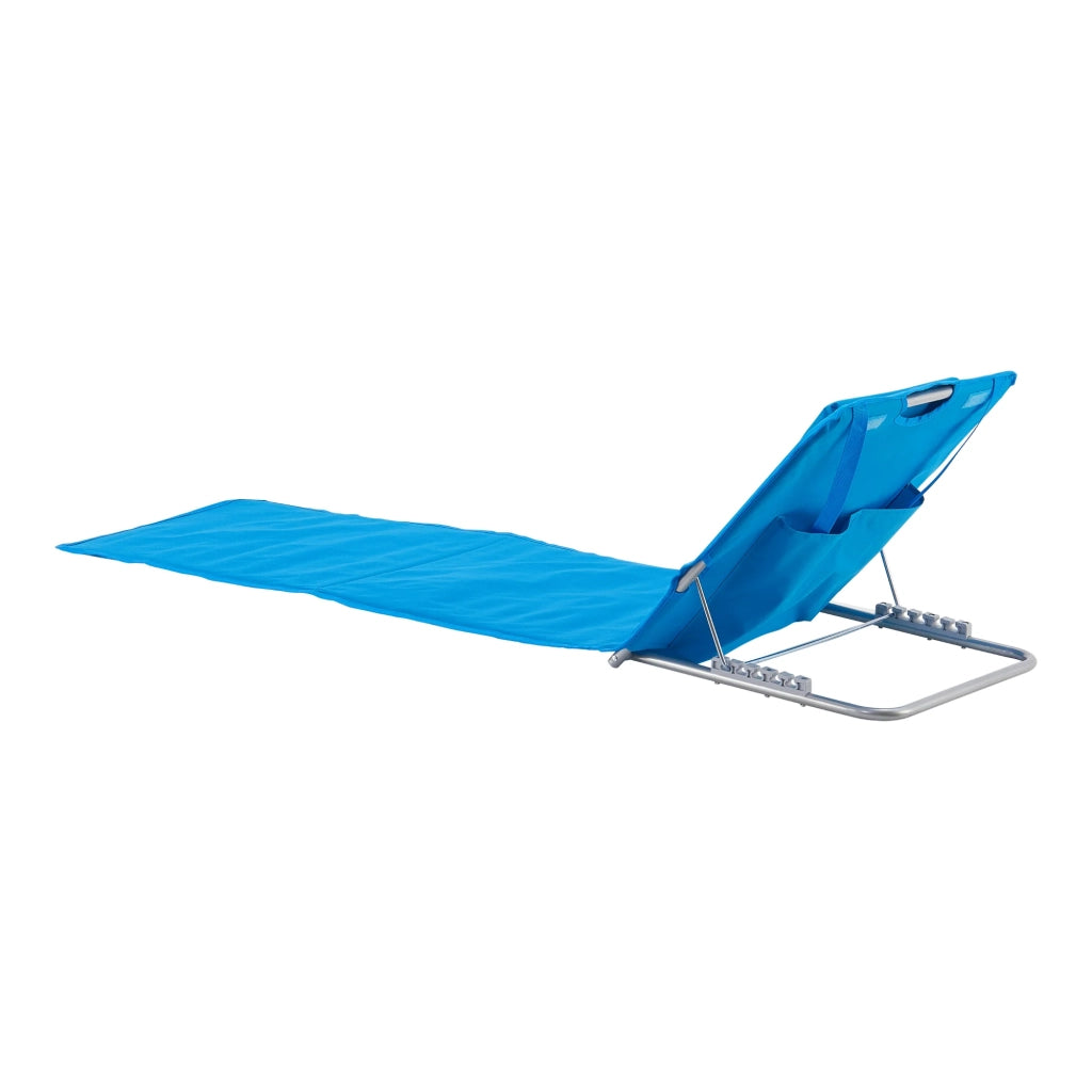 Set di 2 materassini da spiaggia con schienale reclinabile 160 x 49 cm blu 03_0009728