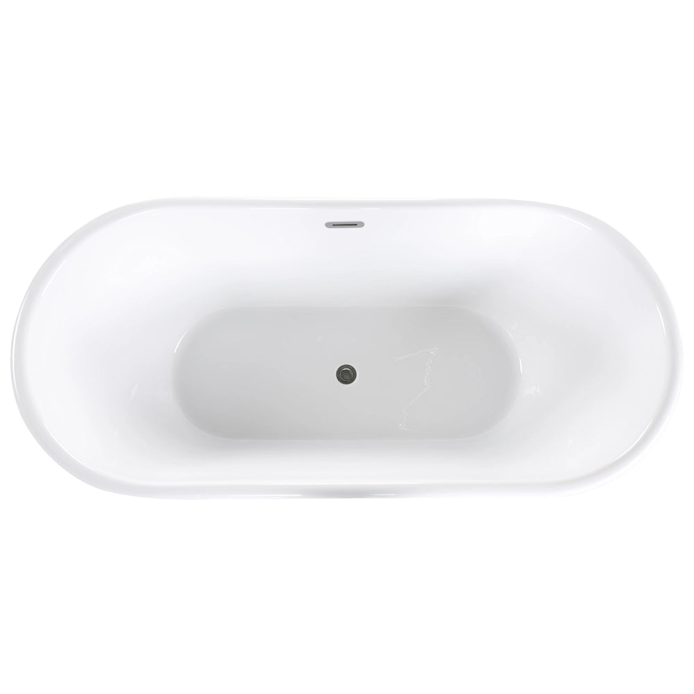 Vasca da Bagno Freestanding 170 cm Acrilico Sanitario Bianco e Nero