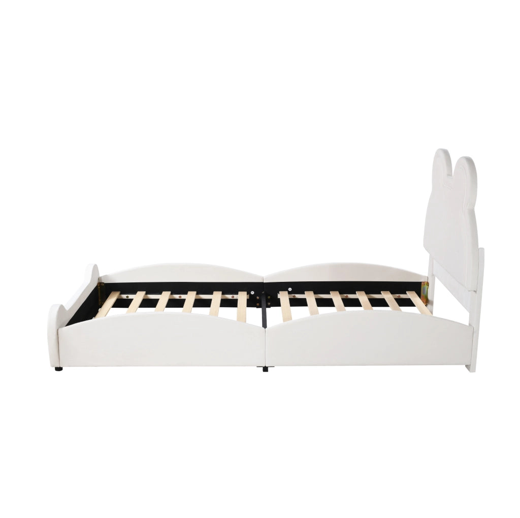 Letto imbottito per bambini a forma di orso 90x200 cm; bianco