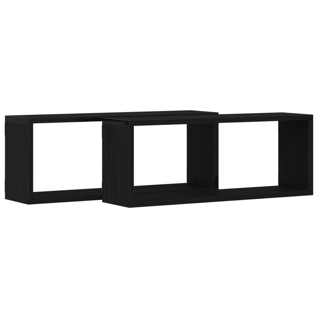 Scaffali  2 Pezzi Rovere Nero 60x15x23 cm Realizzato in Legno Ingegnerizzato
