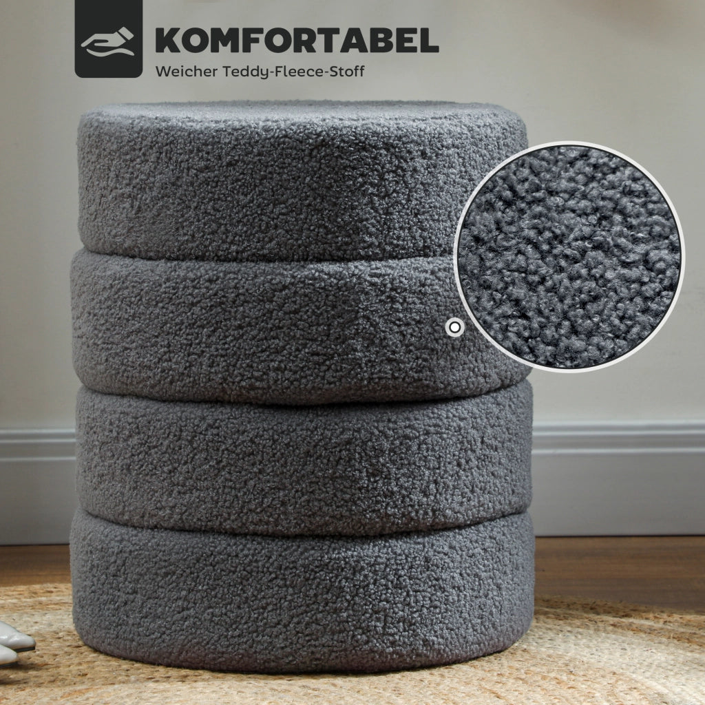 Pouf rotondo tondino ¨C zephmum ¨C velluto scuro ¦µ40x45H cm
